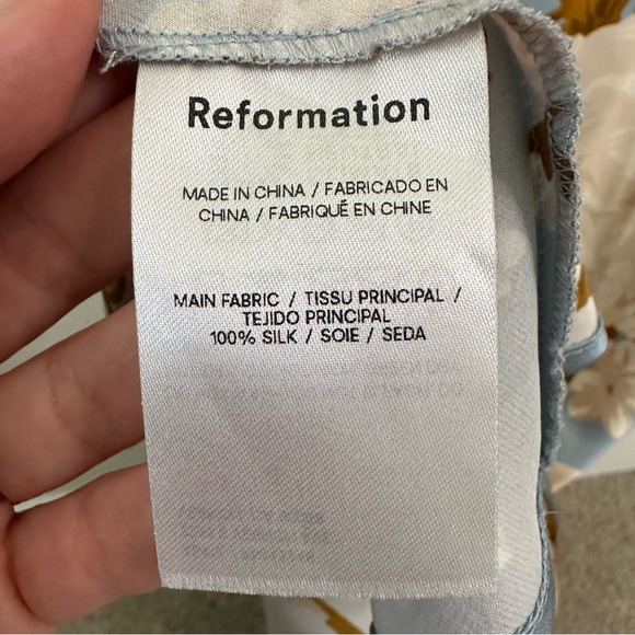 REFORMATION Ronda Silk Blue Max Floral Dress in Serene SZ US 6 NWT - Picture 4 of 7